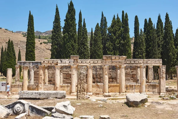 Hierápolis Ruinas Antiguas Hito Pamukkale Famoso Sitio Histórico Turco — Foto de Stock