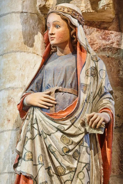 为怀孕的圣母玛利亚雕塑配色Colegiata Toro 西班牙萨莫拉 — 图库照片