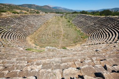 Aphrodisias stadium. Historical archeological site. Ancient ruins in Turkey