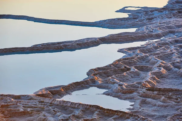 Памуккале Белый Минеральный Известняк Природный Бассейн Геологическая Достопримечательность Турции — стоковое фото