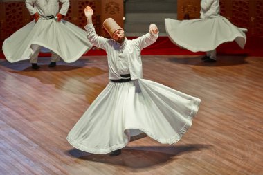 Dervish spirituality traditional ceremony in Mevlana culture center. Konya, Turkey