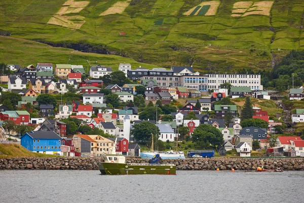 Malerisches Farbenfrohes Dorf Vestmanna Auf Den Feroe Inseln Atlantik — Stockfoto