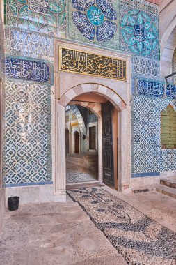 Topkapi palace interior decoration. Iznik tiles. Istanbul landmark. Turkey