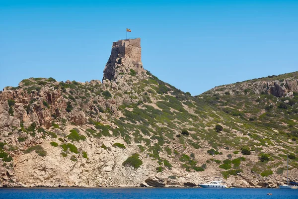 Côte Méditerranéenne Sur Île Cabrera Archipel Des Baléares Castle Espagne — Photo