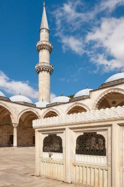 Minareli eski tarihi camii Süleyman. İstanbul dönüm noktası, Türkiye