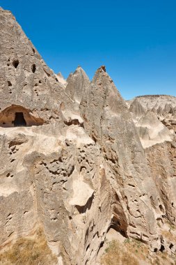 Houses carved in the rock. Ilhara valley. Selime, Cappadocia, Turkey