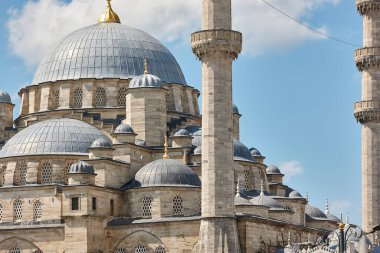 New mosque with huge minaret in Istanbul city center. Turkey