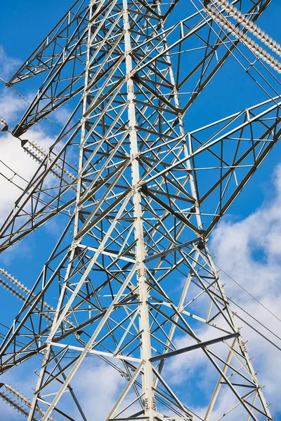 Power Line Tower Energy Industry Industrial Electricity Trasmission Renewable Production — Stock Photo, Image