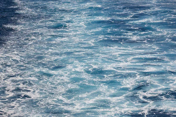 Mavi Deniz Arka Planı Okyanus Uyandı Deniz Dalgaları — Stok fotoğraf