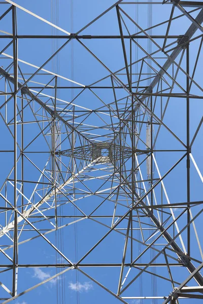 Power Line Tower Energy Industry Industrial Electricity Transmission Renewable Production — Stock Photo, Image