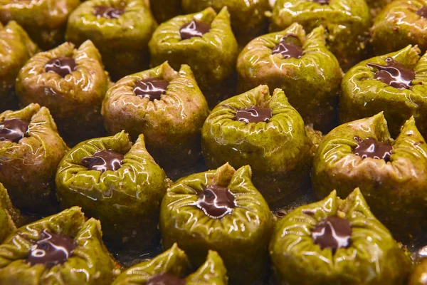 Traditional Turkish Sweet Honey Desserts Oriental Food Baklawa — Zdjęcie stockowe