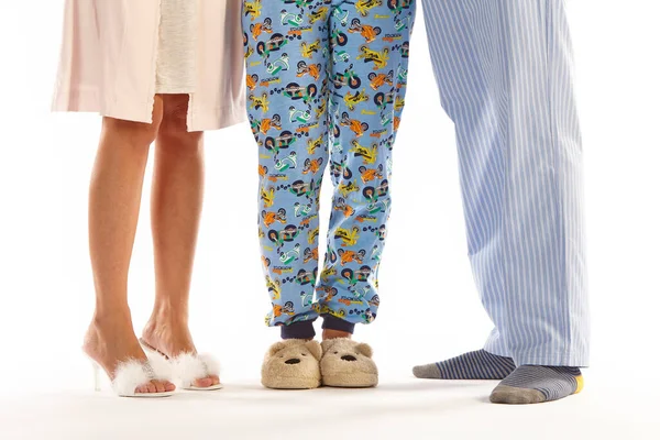 People Pajama White Background Legs Detail Night Wear — Stock Photo, Image