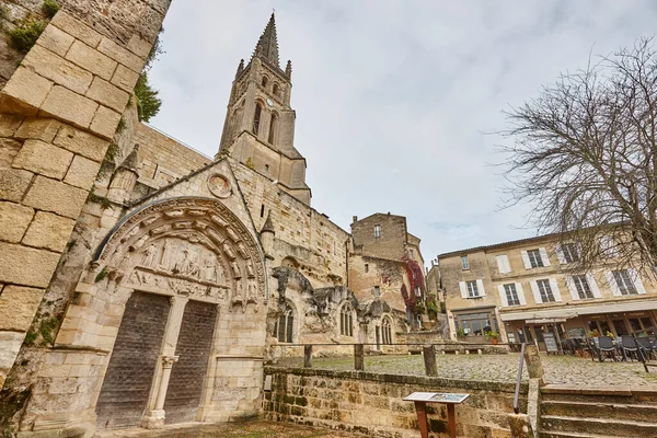 Iglesia Monolítica Saint Emilion Iglesia Subterránea Unesco Patrimonio Mundial Francia — Foto de Stock