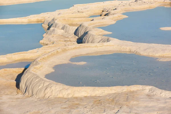Pamukkale White Mineral Limestone Natural Pool Geology Landmark Turkey — Fotografia de Stock