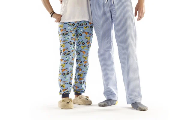 People Pajama White Background Legs Detail Night Wear — Stock Photo, Image