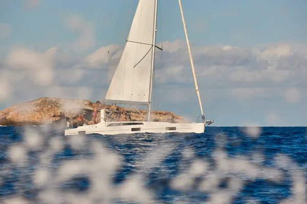 Sailing Mediterranean Sea Mallorca Archipelago Cabrera Island Nautical — Stock Photo, Image