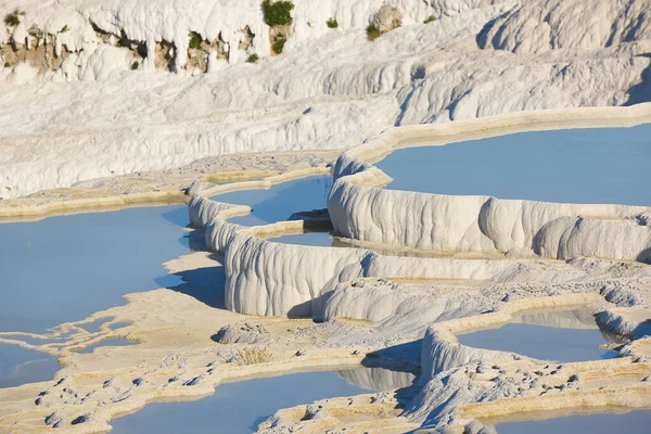 Pamukkale White Mineral Limestone Natural Pool Geology Landmark Turkey — Stock Photo, Image