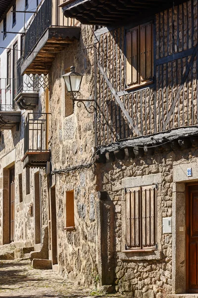 Alberca Традиционные Деревенские Фасады Средневековая Деревня Саламанка Испания — стоковое фото