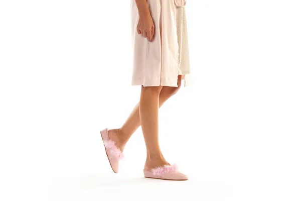 Woman Wearing Camisole White Background Female Legs — Stock Photo, Image
