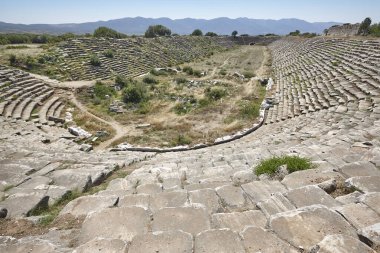Aphrodisias stadium. Historical archeological site. Ancient ruins in Turkey