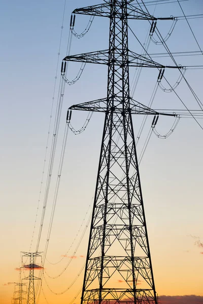 Stroomlijn Toren Energie Industrie Industriële Elektriciteitstransmissie Hernieuwbare Productie — Stockfoto