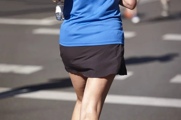 Woman Running Street Healthy Lifestyle Motion Exercise Athletics — Stock Photo, Image