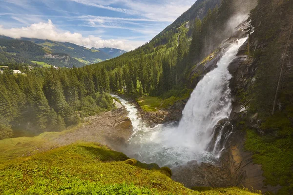 Cachoeiras Krimml Marco Natural Região Salzburgo Destaque Austríaco — Fotografia de Stock