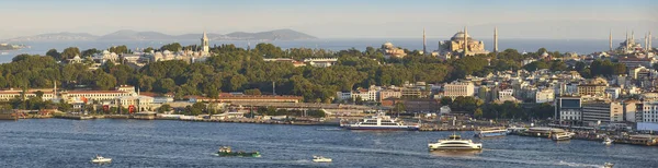 Istanbul panoramic view. Orient and occident seaside. Golden horn. Turkey