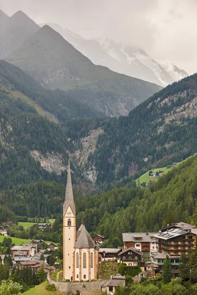 Heilingenblut Igreja Grossglockner Estrada Montanha Cênica Alpina Carintia Áustria — Fotografia de Stock