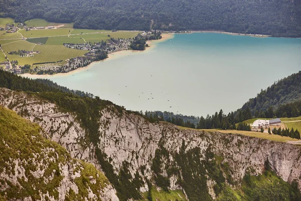 Lac Mondsee Chaîne Alpine Dans Région Salzbourg Autriche Monument Historique — Photo