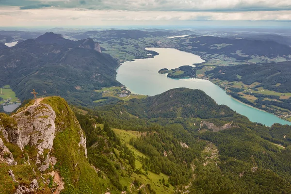 Lac Attersee Chaîne Alpine Dans Région Salzbourg Autriche Monument Historique — Photo