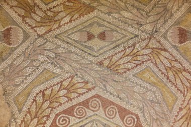 La Olmeda Roma köyündeki Roma mozaik fayansları. Palencia, İspanya