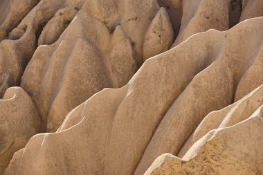 Rose valley view. Picturesque rock formation. Cappadocia landmark, Turkey
