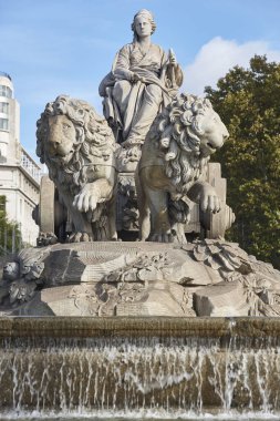 Cibeles fountain in Madrid city center. Touristic highlight. Spain clipart