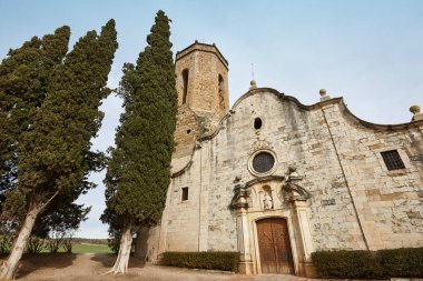 Church of St. Genis in Monells, Baix Emporda, Girona, Spain clipart