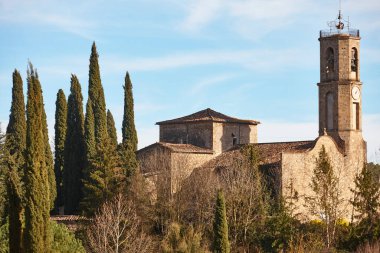 Mieres 'in Miedeval taştan köyü. Costa Brava, Girona, Katalonya