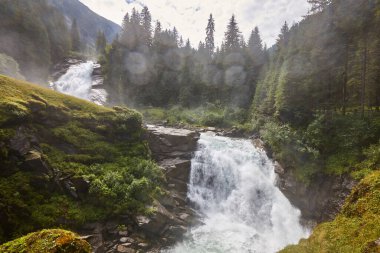 Krimml waterfalls. Nature landmark in Salzburg region. Austrian highlight clipart