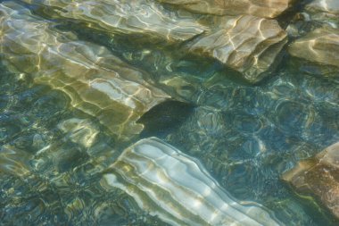 Thermal pool in archeological site of Hierapolis. Pamukkale landmark, Turkey
