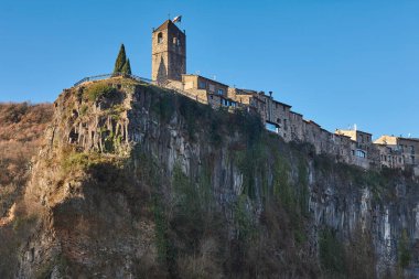 Medieval village of Castellfolit de la Roca. Girona, Catalonia. Spain clipart