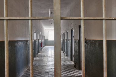 Mauthausen toplama kampı. Kışlanın içi. 2. Dünya Savaşı. Avusturya