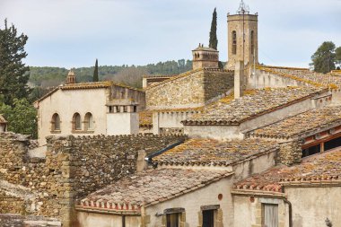 Medieval village of Monells. Girona, Costa Brava. Catalunya. Spain clipart