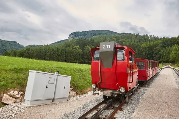 stock image Schafberg cogwheel train. Picturesque mountain vintage train in Salzburgerland. Austria