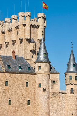 Segovia kale kuleleri. Kale. İspanya 'nın ortaçağ şehri