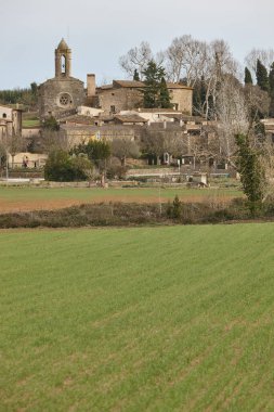 Geleneksel Pubol köyü. Gala konutu. Girona, Katalonya. İspanya