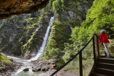 Liechtenstein gorge and waterfall. Hanging corridor. Salzburg state. Austria clipart