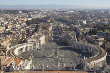 Meşhur St. Peter Meydanı. Vatikan simgesi. Katoliklik. Roma, İtalya. Avrupa