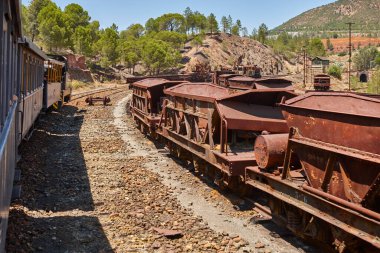 Rio Tinto 'daki tren yolu benim. Huelva, İspanya