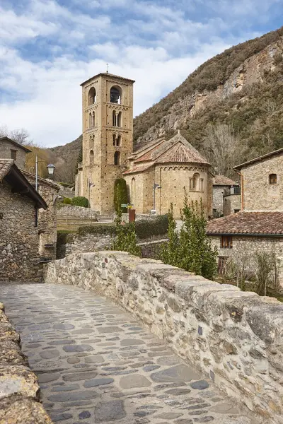 stock image Beget romanesque medieval church exterior. Girona, Spain