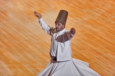 Dervish spirituality traditional ceremony in Mevlana culture center. Konya, Turkey clipart