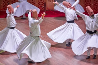 Dervish spirituality traditional ceremony in Mevlana culture center. Konya, Turkey